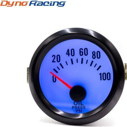 2'' 52mm Oil Press Gauge Black 0-100 Psi Oil Pressure Gauge Blue Led With Oil Pressure Sensor gauge Car meter