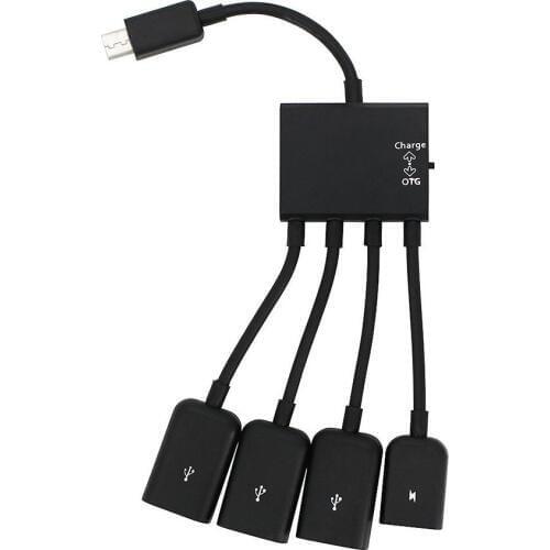 Multifuntional 4 Port Micro USB Power Charging OTG Hub Cable Cord Adapter Connector For Samsung S5 S4 S3 S2