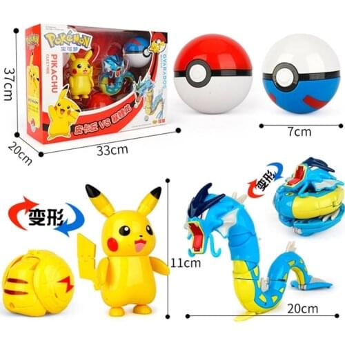 Pokemon Box Set Lunala Charizard Pikachu Action Figure Game Deformation Toys Ball Model Pokemon Elf Ball Charmander Anime Gift