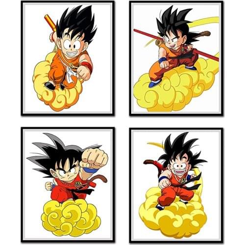 Dragon Ball* Goku Anime Wall Art Canvas Printed Poster Frameless Boys Girls Bedroom Party Decoration Birthday Gift Painting