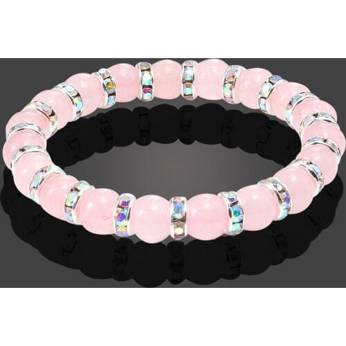 New Design Women Bracelets 7 Colors Crystal Mixed Pink Beads Stone Bracelets Buddha Prayer Women Men Bangles Jewelry Gifts