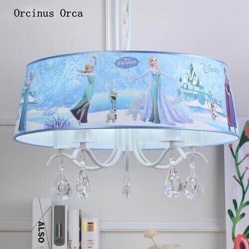 New style snow and ice Qiyuan Princess Aisha Girl Bedroom chandelier Euro American Rural cartoon Crystal Childrens Chandelier