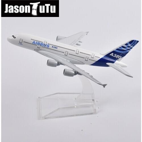 JASON TUTU 16cm Original Model Airbus A380 Plane Model Aircraft Diecast Metal 1/400 Scale Airplane Model Gift Collection