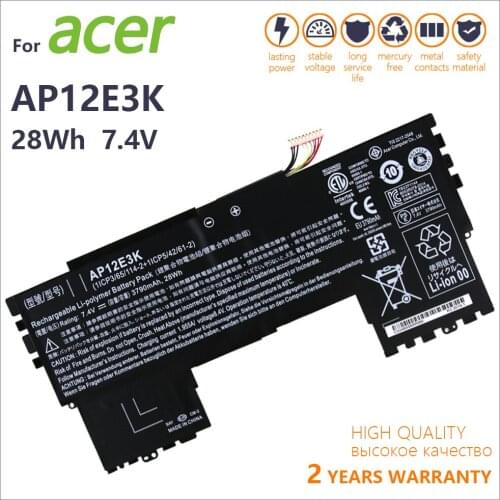 Genuine new AP12E3K Laptop Battery for Acer Aspire S7 S7-191 Ultrabook 11" 1/CP3/65/114-2 1/CP5/42/61-2 AP12E3K 7.4V 3790mAh/28W