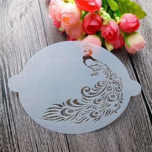 Scrapbooking tool card DIY album masking spray painted template drawing cake stencils laser cut templates peacock ST55