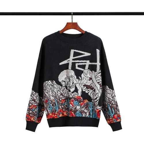 Runway Mens Sweater Autumn Winter Men Knitted Skull Sweaters Slim Fit Pullover Pull Homme Classic Knitwear 210728