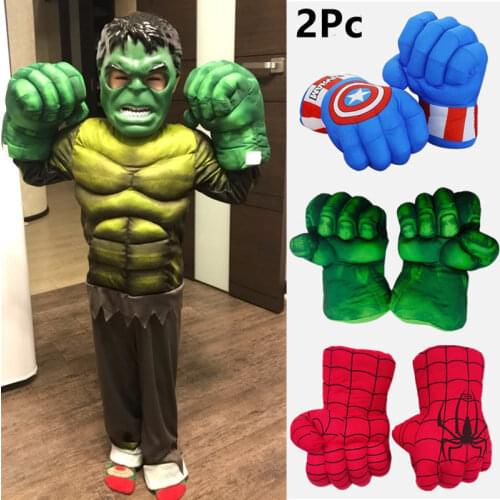 Selling Childrens Hulk/Spiderman/Captain America Superhero Cosplay Gloves Kids Game Toys Props Playing