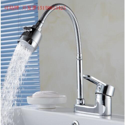 Zinc alloy single handle double hole hot and cold basin faucet wash basin universal rotating faucet ceramic faucet