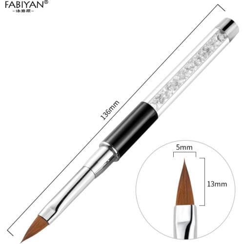 Rhinestone Clear Nail Art Acrylic UV Gel Extension Builder Painting Liner Drawing Carving Flower Brush Pen Manicure Metal Tool