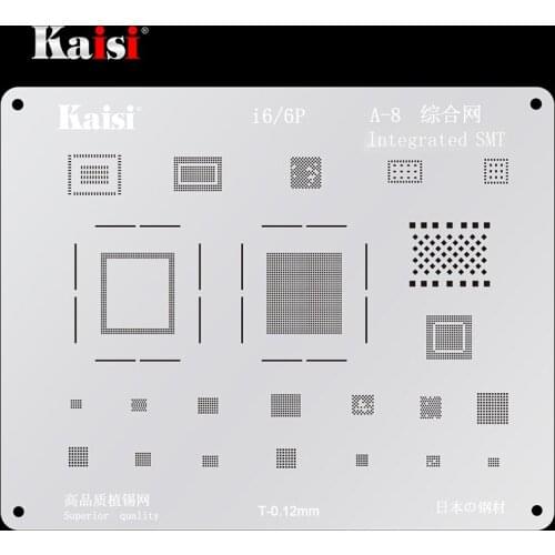 Kaisi A8/A9/A10/A11/A12/13/A14 BGA Reballing Stencil For iPhone 6-12mini/12/12 Pro MAX Tin Plant Steel Mesh Template Net