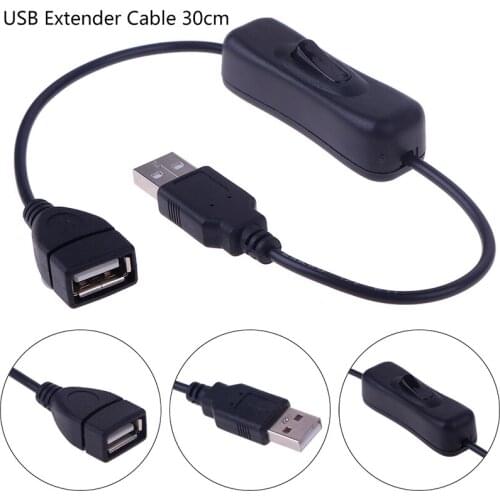 1Pc USB 2.0 A Male to A Female Extension Extender Cable With Switch ON/OFF Cable
