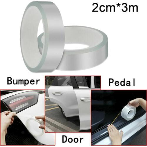 1pc 2cm*3m Universal Clear Car Door Anti-Collision Strip Bumper Hood Edge Guard Paints Protection Film Sticker
