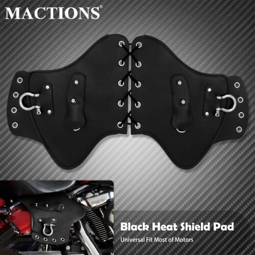 Universal Motorcycle Heat Saddle Shield Deflectors PU Black Leather For Harley Sportster XL 883 Touring Dyna Softail Models