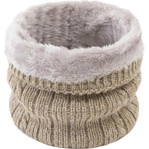 Winter Men Women Warm Knitted Ring Scarves Thick Elastic Knit Mufflers Children Neck Warmer Boys Girl Plush Scarf Collar D151