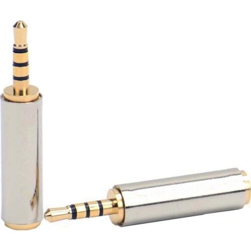 Gold 2.5mm Male to 3.5mm Female Stereo Audio Headphone Jack Adapter Converter