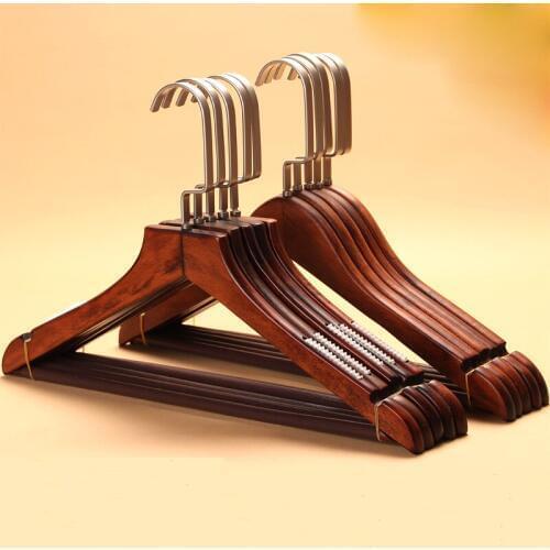 10pcs/lot Wooden Hanger Men And Women Wood Non-slip Hanger Hotel Wardrobe Hanger