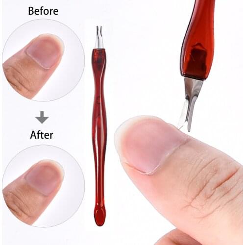 2pcs Dead Skin Remover Nail Art Fork Cuticle Remover Nipper Pusher Trimmer Stainless Steel Pedicure Nails Care Nail Tools