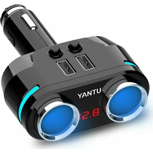 2 Way 5V3.1A Car Cigarette Lighter Socket Splitter QC3.0 Fast Charging Power Adapter Dual USB Charger For 12-24V Cars
