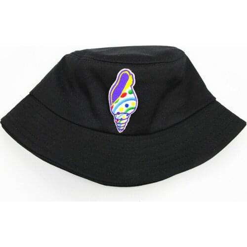 2021 Conch Embroidery Cotton Bucket Hat Fisherman Hat Outdoor Travel Hat Sun Cap Hats for Men and Women 214