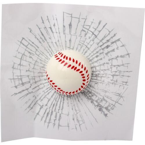 BBQ@FUKA 3D Car Stickers Baseball ball Emblem Decal Hit Car Window Crack sticker Trim Funny Decal Car-styling Covers Decorations