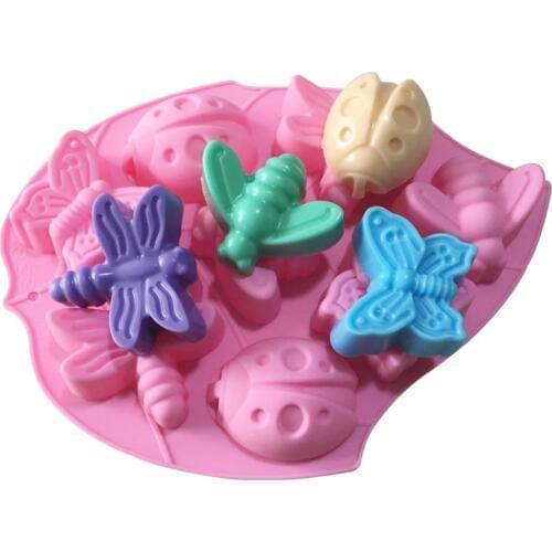 4 Compartment Cartoon Animal Silicone Soap Mold Soap making Tool Silicone Molds for Soap making Ice Cube/Chocolate DIY Mold