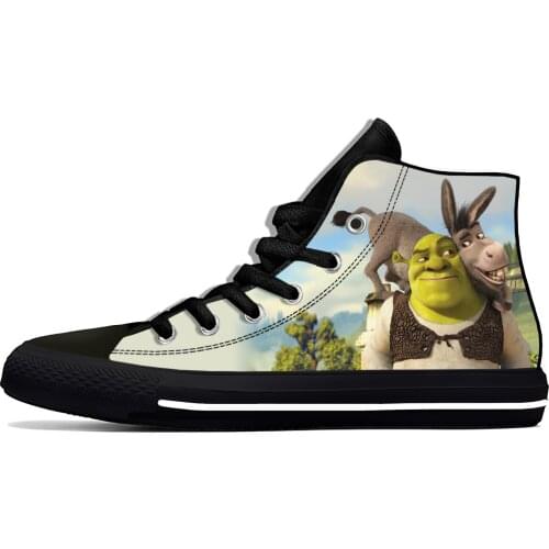 Anime Cartoon Manga Shrek Fashion Funny Popular Casual Cloth Shoes High Top Lightweight Breathable 3D Print Men Women Sneakers