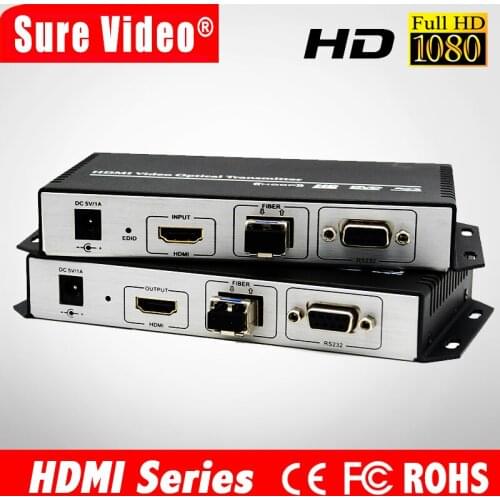 Free shipping UHD HDMI Optical Extender 300m V1.4 2 core multimode optical transceiver LC 3840*2160 30HZ