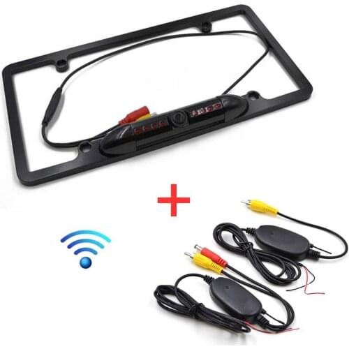 Wireless US Canada License Plate Frame Car Rear View Camera 8 Led Night Vision Backup Reverse camera