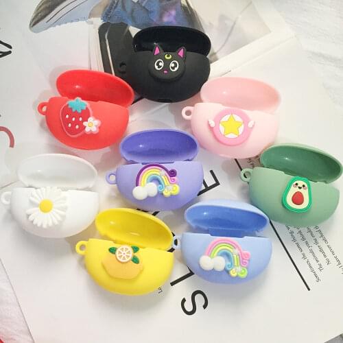 For huawei freebuds 4i 4 PRO case Cute dinosaur Cartoon Avocado / flower / funny Fruit /Cat Earphone Cover freebuds4 PRO case