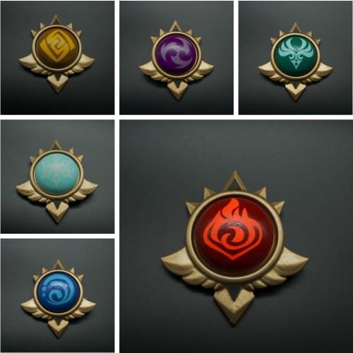 Gods Eye Kids Toys Genshin Impact Elemental Glowing Weapon Game Project Cosplay Props Fire Water Thunder Rock Wind Ice 6 Color