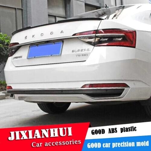 For Superb Spoiler 2018-2019 Skoda Superb Spoiler ZjACK ABS plastic Material Car Rear Wing Color Rear Spoiler