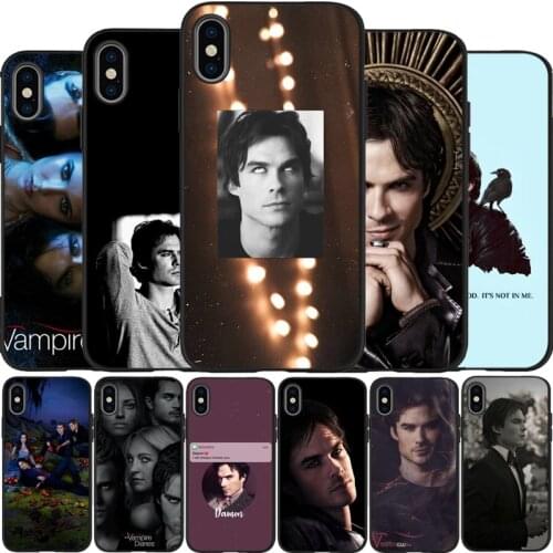 The Vampire Diaries Stefan Damon Salvatore Soft Silicone black Phone Case For iPhone 5S SE 6 7 8 plus X XS XR XS Max 11 Pro Max