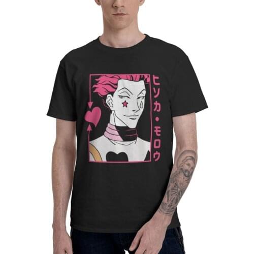 Hunter X Hunter Japanese Anime T Shirt Mens 100% Cotton Print T-shirt Fashion Tshirt Short Sleeve Hisoka Morow HxH Harajuku Tee