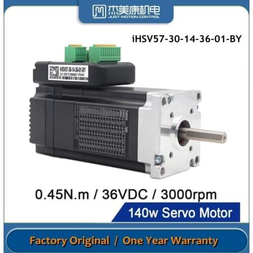 JMC 140W Nema 23 Integrated AC Servo Motor & Driver 36VDC 3000RPM V605 Mini Servo for CNC Machine Kits iHSV57-30-14-36-01-BY