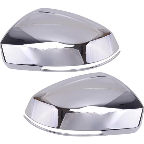 2pcs Car Door Side Wing Rearview Mirror Cover Cap Trim Shell Plastic Silver Fit For VW Tiguan 2018 2019 2020