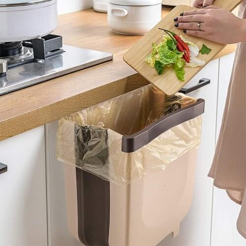 Kitchen Folding Trash Can Car Recycle Bin Trash Bin Kitchen Dustbin Garbage Rubbish Bin Garbage Can Waste Bin For Kitchen