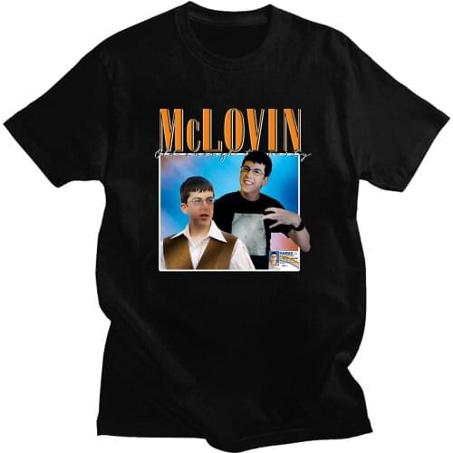 Hot Sale Mclovin Printed Fashion Casual Cotton Short Sleeves Hip-pop Clothing Couple Daily Cotton StreetWears Funny Couple Wears