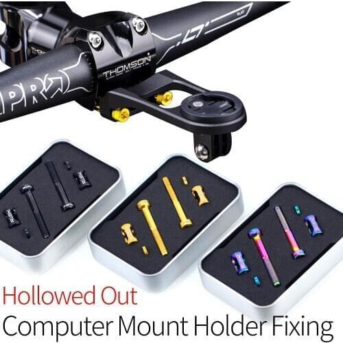 M5x40mm Hollow Titanium alloy Bicycle Computer Mount Holder Fixing Unit-SL Road MTB Bike Stem Mount Computer Holder Fixed Bolts