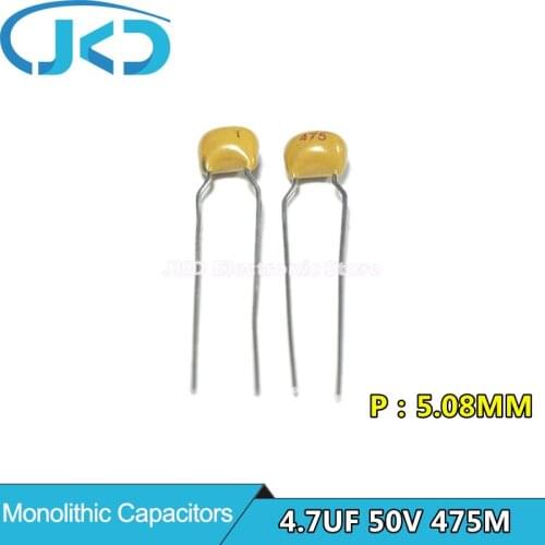 100Pcs 50V 4.7NF 472 Monolithic Ceramic Capacitor