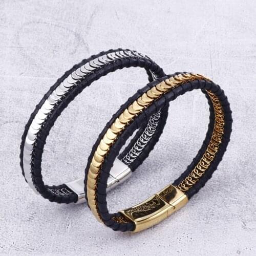 Vintage Fashion Black Stainless Steel Bracelet Titanium Steel Bracelet Mens Bracelet