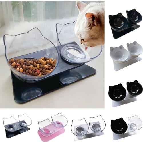 Non-Slip Double Cat Bowl Dog Bowl With Stand Pet Feeding Cat Water Bowl For Cats Food Pet Bowls For Dogs Feeder Product Supplies