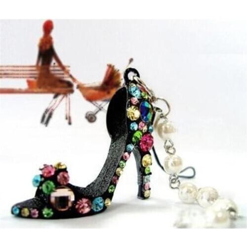 New high heel colorful key ring exaggerated style pendant ornament decoration car key ring mobile phone accessories party gift