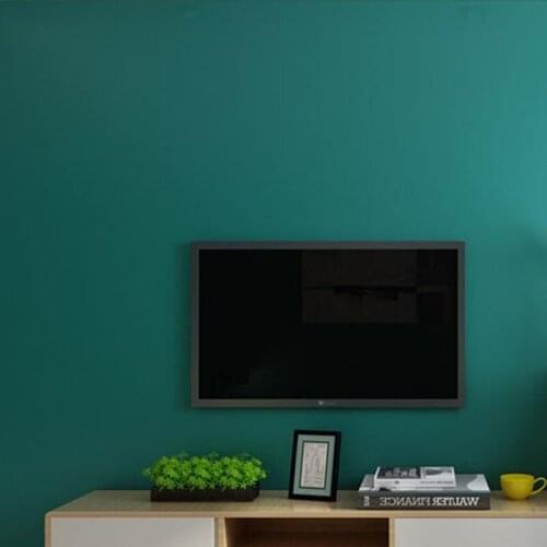 Peacock Blue Green Non-Woven Wallpaper Roll Modern Solid Color Living Room Bedroom Decoration For Wall Waterproof Wall paper 10m