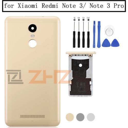 Original For Xiaomi Redmi Note 3/ Note 3 Pro Battery Back Cover Rear Door Housing + Side Key Card Tray Holder Repair Spare Parts