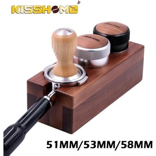 Coffee Filter Tamper Holder Espresso Distributor Mat Tamper Stand 51mm/53mm/58MM Support Base Rack Walnut Barista Accessories