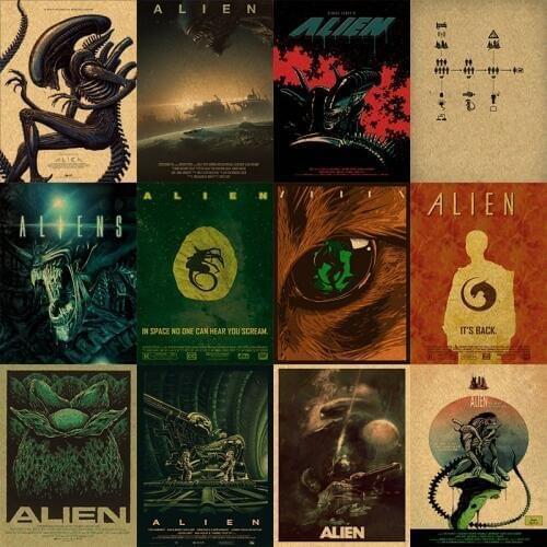 Alien (1979) poster Kraft Paper Vintage Aliens Movie Poster Wall stickers house room decoration art Brand Gift