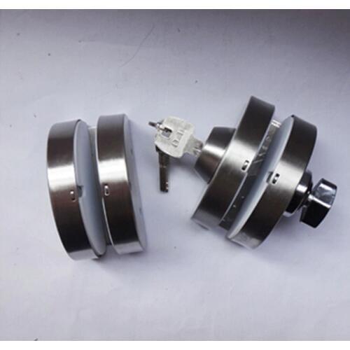 Sliding Central Glass Door Lock,304 stainless steel,without hole,Bidirectional unlock,Double door,Frameless glass door CP382