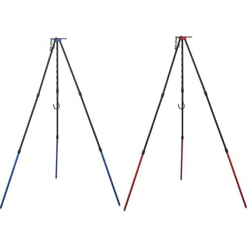 Adjustable Aluminum Alloy Ultra-light Portable Campfire Tripod with Hook Chain Outdoor Camp Cooking Accessories Supplies
