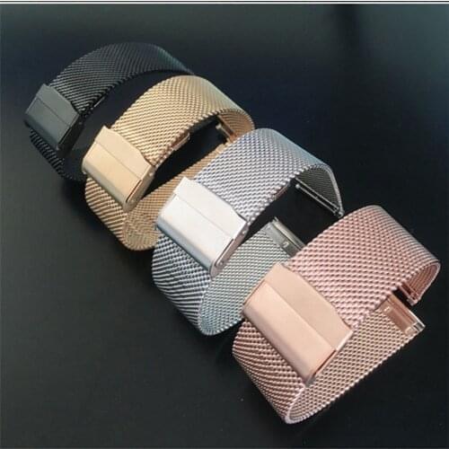4 Colors Shellhard Drop Shiping Stainless Steel Watch Band Straight End Bracelet Mesh Buckle Watch Strap