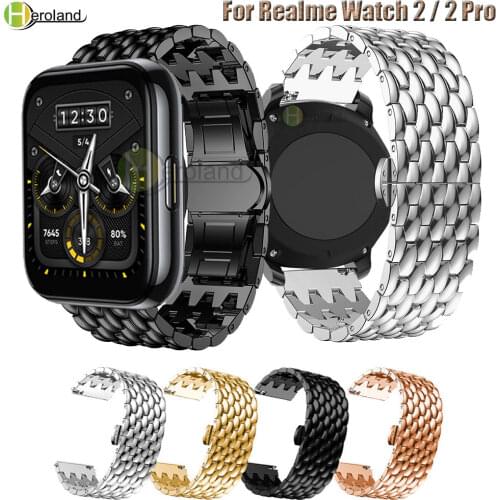 Stainless Steel 22MM Watchband For Realme Watch 2 pro smartwatch Strap For Realme Watch S WristBand Accessorie Bracelet Belt new